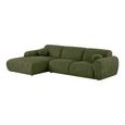 Clyde Corner Lounge Sofa - with Chaise - LHF - Olive Green - Fabric