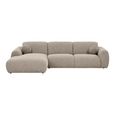 Clyde Corner Lounge Sofa - with Chaise - LHF - Stone Grey - Fabric