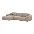 Clyde Corner Lounge Sofa - with Chaise - LHF - Stone Grey - Fabric