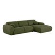 Clyde Corner Lounge Sofa - with Chaise - RHF - Olive Green - Fabric