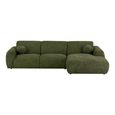 Clyde Corner Lounge Sofa - with Chaise - RHF - Olive Green - Fabric