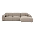 Clyde Corner Lounge Sofa - with Chaise - RHF - Stone Grey - Fabric