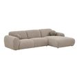 Clyde Corner Lounge Sofa - with Chaise - RHF - Stone Grey - Fabric
