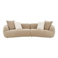 Dali Curved Modular Sofa - 3 Seater - Beige - Fabric
