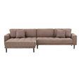 Lido Lounge Sofa - with Chaise - LHF - Corduroy Style - Brown - Fabric