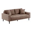 Lido Sofa - 2.5 Seater - Corduroy Style - Brown - Fabric