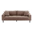 Lido Sofa - 3 Seater - Corduroy Style - Brown - Fabric