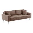 Lido Sofa - 3 Seater - Corduroy Style - Brown - Fabric