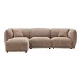 Noor Corner Lounge Sofa - with Chaise - LHF - Brown - Fabric