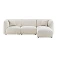 Noor Corner Lounge Sofa - with Chaise - LHF - Off White - Fabric
