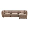 Noor Corner Lounge Sofa - with Chaise - RHF - Brown - Fabric