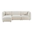 Noor Corner Lounge Sofa - with Chaise - RHF - Off White - Fabric