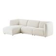 Noor Corner Lounge Sofa - with Chaise - RHF - Off White - Fabric