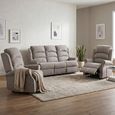 Windsor Electric Recliner Sofa - 3+1+1 Seater - Natural - Fabric