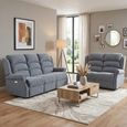 Windsor Electric Recliner Sofa - 3+2 Seater - Steel Blue - Fabric
