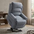 Windsor Lift & Tilt Electric Recliner Armchair - Single Motor - Steel Blue - Fabric