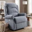 Windsor Electric Recliner Armchair - Steel Blue - Fabric