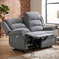 Windsor Electric Recliner Sofa - 2 Seater - Steel Blue - Fabric