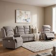Windsor Electric Recliner Sofa - 3+1+1 Seater - Natural - Fabric