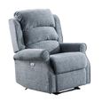 Windsor Electric Recliner Sofa - 3+1+1 Seater - Steel Blue - Fabric