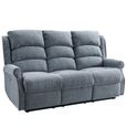 Windsor Electric Recliner Sofa - 3+1+1 Seater - Steel Blue - Fabric