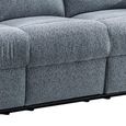 Windsor Electric Recliner Sofa - 3+1+1 Seater - Steel Blue - Fabric