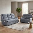 Windsor Electric Recliner Sofa - 3+2 Seater - Steel Blue - Fabric
