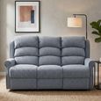 Windsor Electric Recliner Sofa - 3 Seater - Steel Blue - Fabric