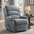 Windsor Lift & Tilt Electric Recliner Armchair - Single Motor - Steel Blue - Fabric
