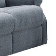 Windsor Manual Recliner Sofa - 2 Seater - Steel Blue - Fabric