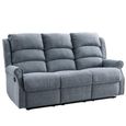 Windsor Manual Recliner Sofa - 3+1+1 Seater - Steel Blue - Fabric