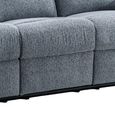 Windsor Manual Recliner Sofa - 3+1+1 Seater - Steel Blue - Fabric