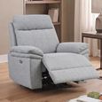 Horizon Electric Recliner Armchair - Light Grey - Fabric