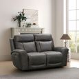 Nico Power Recliner Sofa - 2 Seater - Charcoal - Fabric
