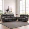 Nico Power Recliner Sofa Suite - 3+2 Seater - Charcoal - Fabric