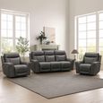 Nico Power Recliner Sofa - 3 Seater - Charcoal - Fabric