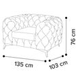 Zenith Italian Curved Armchair - Deep Button Tufted - Leather