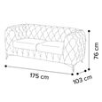 Zenith Italian Curved Sofa - 2 Seater - Deep Button Tufted - Leather