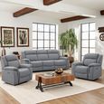 Linden Grey Fabric 3+1+1 Seater Electric Recliner Sofa Set thumbnail