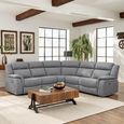 Linden Grey Fabric 2 Corner 2 Large Recliner Corner Sofa Set thumbnail