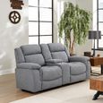 Linden Grey Fabric 2 Seater Recliner Sofa thumbnail