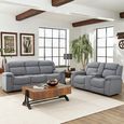 Linden Grey Fabric 3+2 Seater Recliner Sofa Set thumbnail
