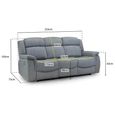 Linden Electric Recliner Sofa Set - Grey Fabric - 3+2+1 Seater