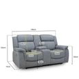 Linden Electric Recliner Sofa Set - Grey Fabric - 3+2+1 Seater