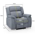 Linden Electric Recliner Sofa Set - Grey Fabric - 3+2+1 Seater