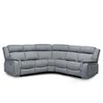Linden Grey Fabric 2 Corner 2 Large Recliner Corner Sofa Set thumbnail 2
