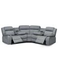 Linden Grey Fabric 2 Corner 2 Large Recliner Corner Sofa Set thumbnail 3