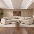 Naples Beige Fabric Large Corner Sofa thumbnail