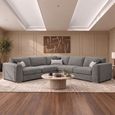 Naples Grey Fabric Large Corner Sofa thumbnail