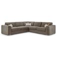 Naples Mocha Fabric Large Corner Sofa thumbnail 2